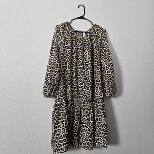 Leopard Print H&M Long Sleeve Dress Sz XL